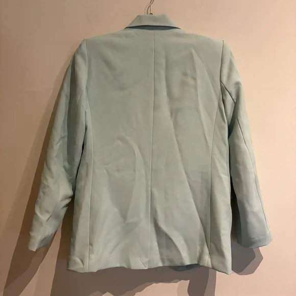 MOTF SHEIN STRUCTURED SINGLE BUTTON BLAZER Mint Green Size XS NWT - Picture 8 of 12